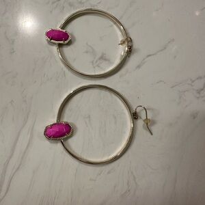 Kendra Scott Hoop Pink and Gold Earrings